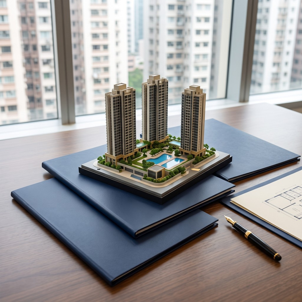 物業模型與兩份按揭文件展示一按和二按關係