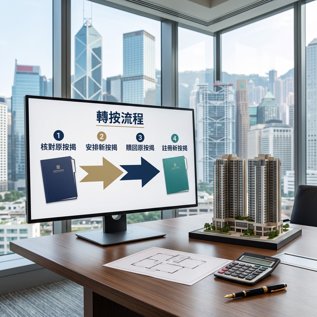 螢幕圖解轉按由文件核對到贖契交接的流程